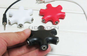 Divisor de Audio de 3,5mm 1 a 6 adaptador de auriculares Jack Cable divisor de micrófono estéreo