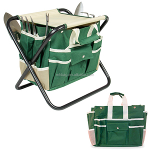 Detachable Foldable Canvas Garden <strong>Tool</strong> <strong>Bag</strong> with Folding Stool - Product Image 1
