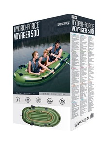 Bestway 65001 Hydro Force Voyager 500 Raft Boat 137&quot; X 56&quot; Chinese Factory Price <strong>Rafting</strong> Inflatable 3 Person Rafts - Product Image 6