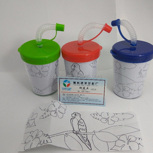 คู่ผนังพลาสติก DIY ภาพวาดวาดถ้วยที่มีกระดาษที่ถอดออกได้แทรกสำหรับเด็ก - Product Image 3