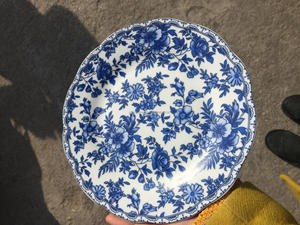 定制蓝色和白色盘子套装餐具便宜的陶瓷盘子