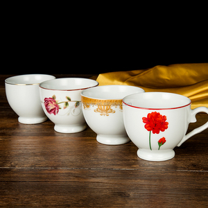 Yeni şekil seramik porselen fincan ve çay tabağı seti - Product Image 3