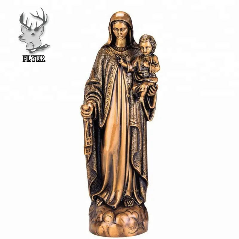 Figura religiosa decorazione cera persa cast bronzo cristo vergine maria gesù statua per la vendita