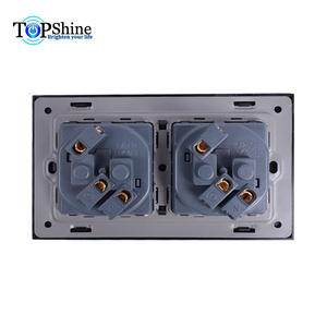 Topshine双插座欧盟型德国插座16A白色玻璃框架2针交流墙壁电源插座和中心功能部件 - Product Image 5