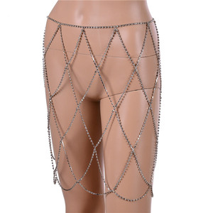 Neueste europäische sexy Legierung Diamant Material Netzform Damen Body Chain Nachtclubs Kleid von Körpers chmuck