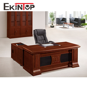 简单的白漆模型人体工学秘书古董方形金属l形导演办公桌 - Product Image 4