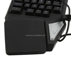 Teclado de jogo delux t9 pro, mais novo mini teclado de mão esquerda profissional ergonômico para jogos