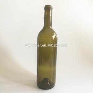 750ml75cl在庫あり工場サプライヤーグリーンクラレットガラスワインボトル