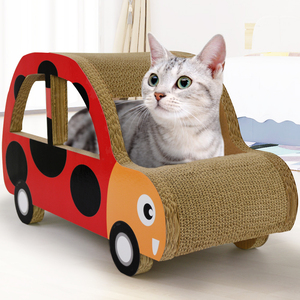 猫製品猫おもちゃ段ボール紙クラフト猫スクラッチャー車型ルームハウスBoxes-IC-0040スクールバス