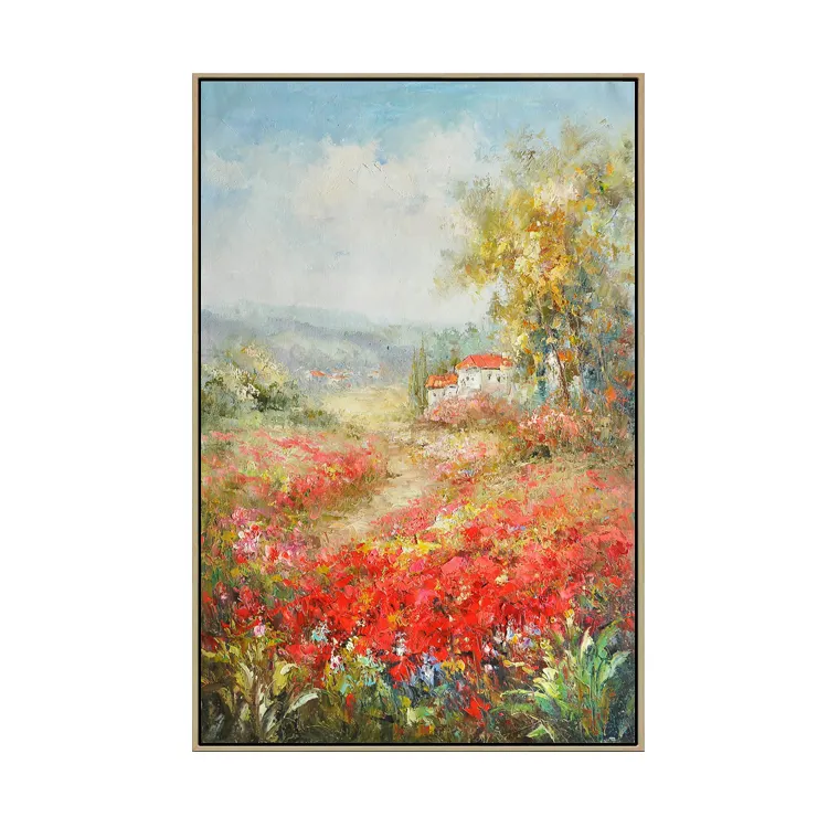 Ilustraciones hechas a mano hermosas pinturas DE PAISAJE DE ARTE acrílico Toscano lienzo de flores