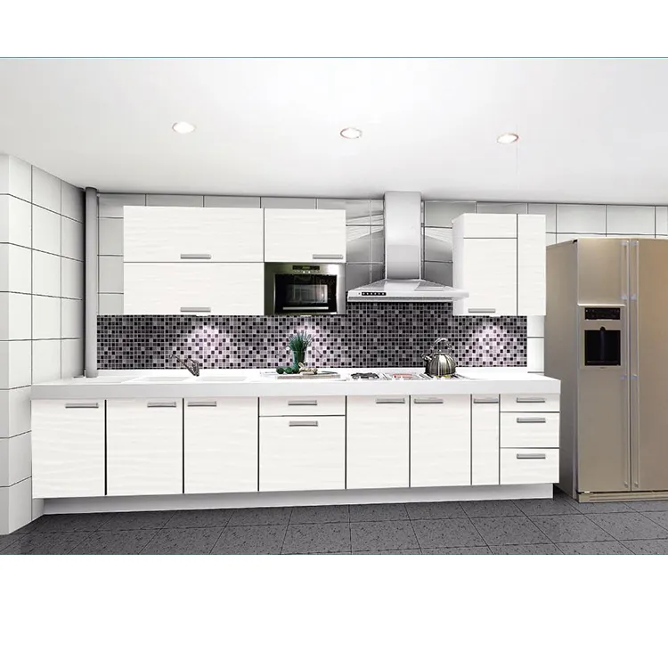 Axcellent Mobili di stile Europeo bianco high gloss UV acrilico con fiore disegno del modello moderno set completo intero armadio da cucina