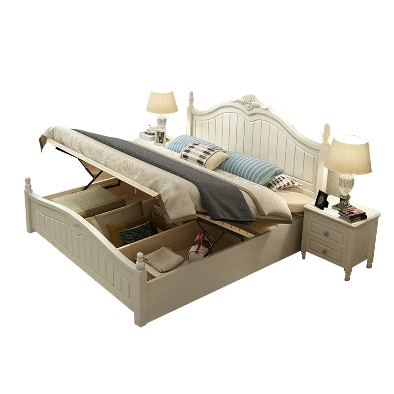 Quarto casa móveis rústico madeira dupla dia cama design modelo