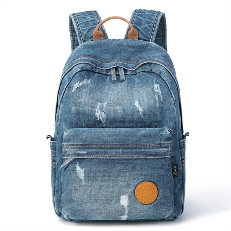 Nieuwe Ontwerp Korea Rugzak Groothandel Mode Duurzaam Grote Capaciteit Denim Tas Custom Laptop Rugzak