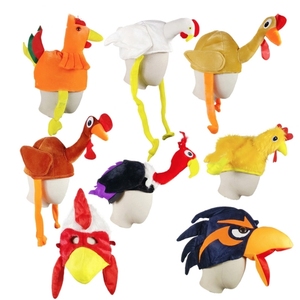 Adult <strong>Child</strong> Cute <strong>Chicken</strong> Head Hat Plush Rooster Hat Farm Animal Party Halloween Costume Accessory Gift <strong>Chicken</strong> Hat - Product Image 1