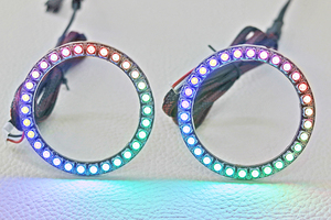 ใหม่ RGBW แหวนรัศมีวงแหวน LED ไล่มุม60มม. 70มม. 80มม. 100มม. 120มม. 160มม. 180มม. 20มม. ไฟหน้า LED
