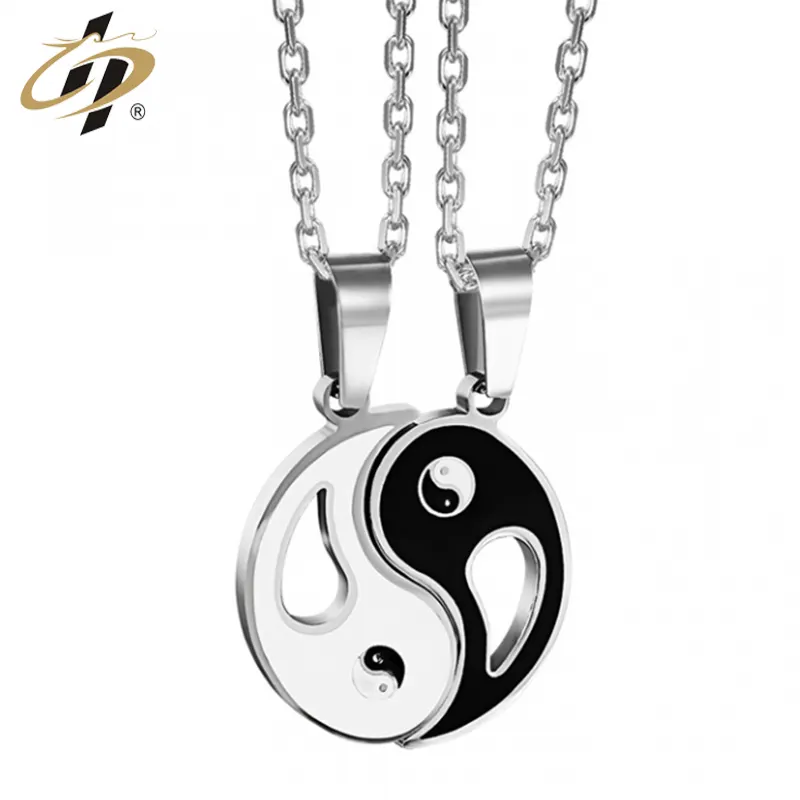 Moda tasarımı yüksek kaliteli Yin ve Yang Bagua metal muska kolye