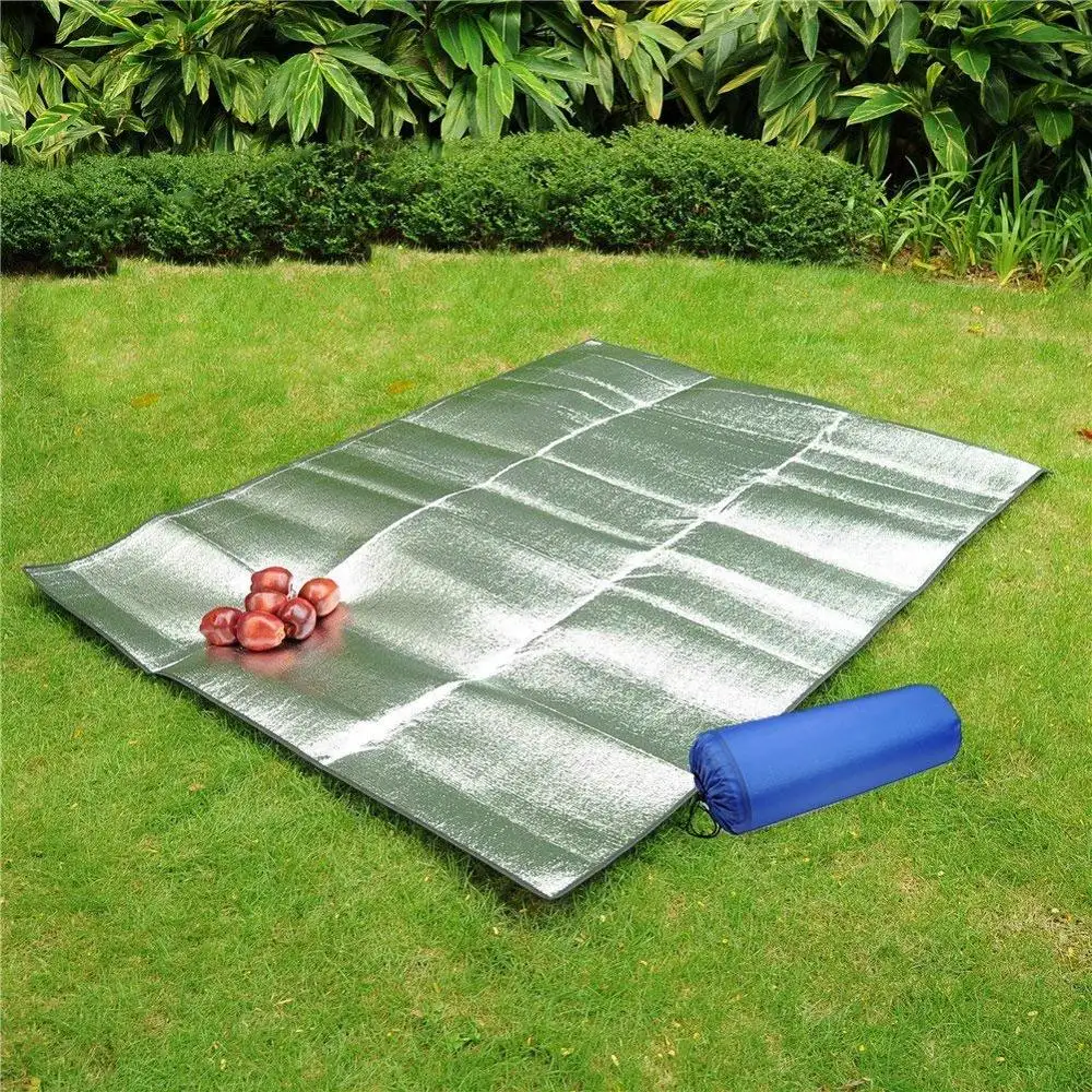 Woqi Camping Pad Aluminum Foil Waterproof-Dampproof Insulated Thermal EVA Sleeping Mat Lightweight Warm Tent Mattress