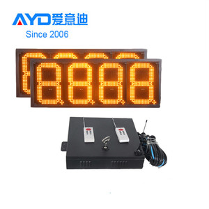 อิเล็กทรอนิกส์เคาน์เตอร์ LED การควบคุมแบบไร้สาย วิธี 88.88 รูปแบบป้ายราคาปั๊มน้ํามัน LED จอแสดงผล LED กลางแจ้ง 7 ส่วน