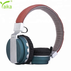 Yaika Pu deri Bluetooth 4.0 Metal aşırı kulak katlanabilir HiFi Stereo kablosuz kulaklık