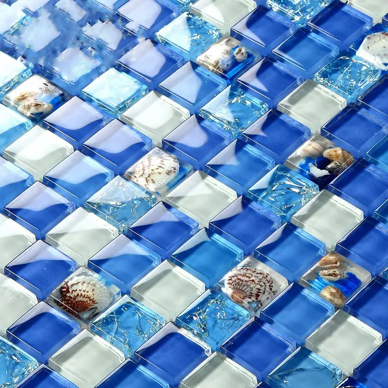 Vendita calda Globale Seashell Mosaico di Vetro 3D Mattonelle della Piscina