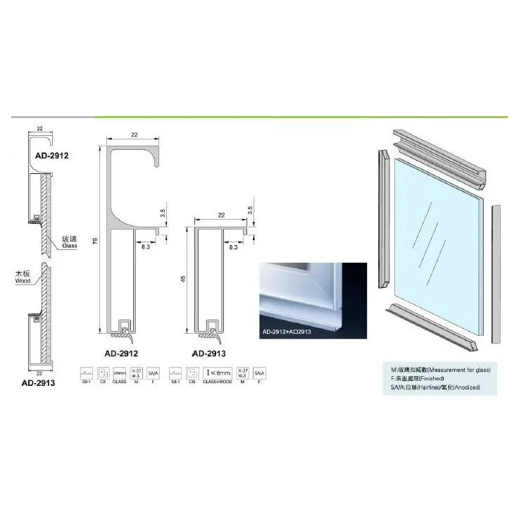 Pantry Cabinet Aluminum Handle Edge Glass Door China Supplier