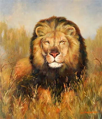 Tela artesanal pintura a óleo tigre