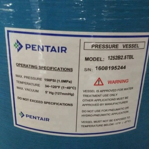 Pentair FRP Tank <strong>1354</strong> for Water Treatment <strong>Vessel</strong> Water Softener FRP Tank Colorful 100psi 150psi Pressure <strong>Vessel</strong> - Product Image 6