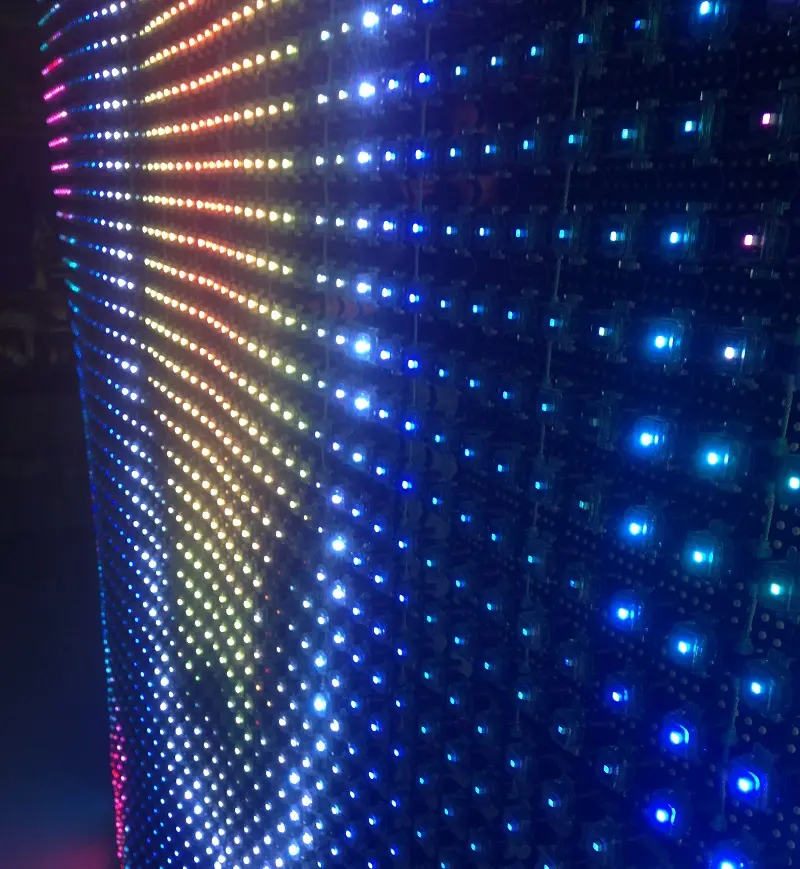 transparent full color outdoor flexible led strip curtain video display