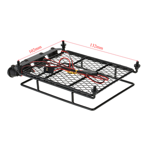 Siyah 1/10 RC kaya paleti aksesuarları alüminyum bagaj tepsisi boyutu W/ 4 beyaz LED ışık Bar - Product Image 6