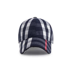 Toptan Yeni Moda Unisex Ekose Beyzbol Şapkası Şapkalar Çizgili beyzbol şapkası - Product Image 3