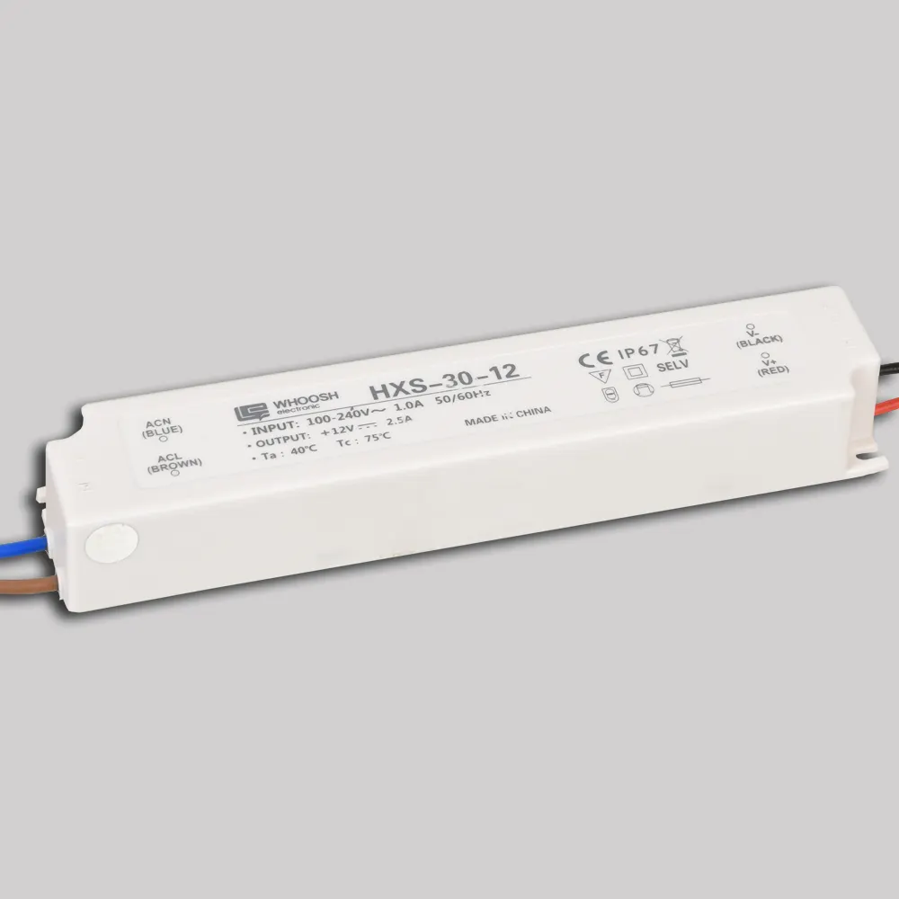 Fuente de alimentación Led impermeable IP67 30W 12V 2.5A, transformador de controlador LED de CA 110V 220V a CC para luz LED y letrero