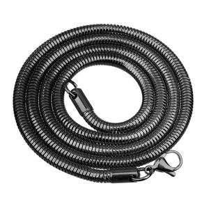 Cadena de serpiente redonda de acero inoxidable, joyería china mágica de 3,2mm, chapado en oro y Negro plateado a granel, precio de fábrica