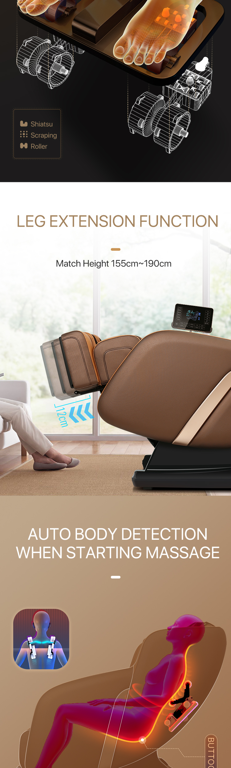 Jare S9 Wholesale Price 4D Zero Gravity Full Body Airbags Kneading Heating Back Vibration Hot Sales Recline Massage Chair