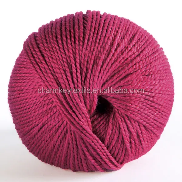 2014 Venta caliente de lana merino mezcla de fibra de bambú de bola de hilo brillante de color rosa oscuro