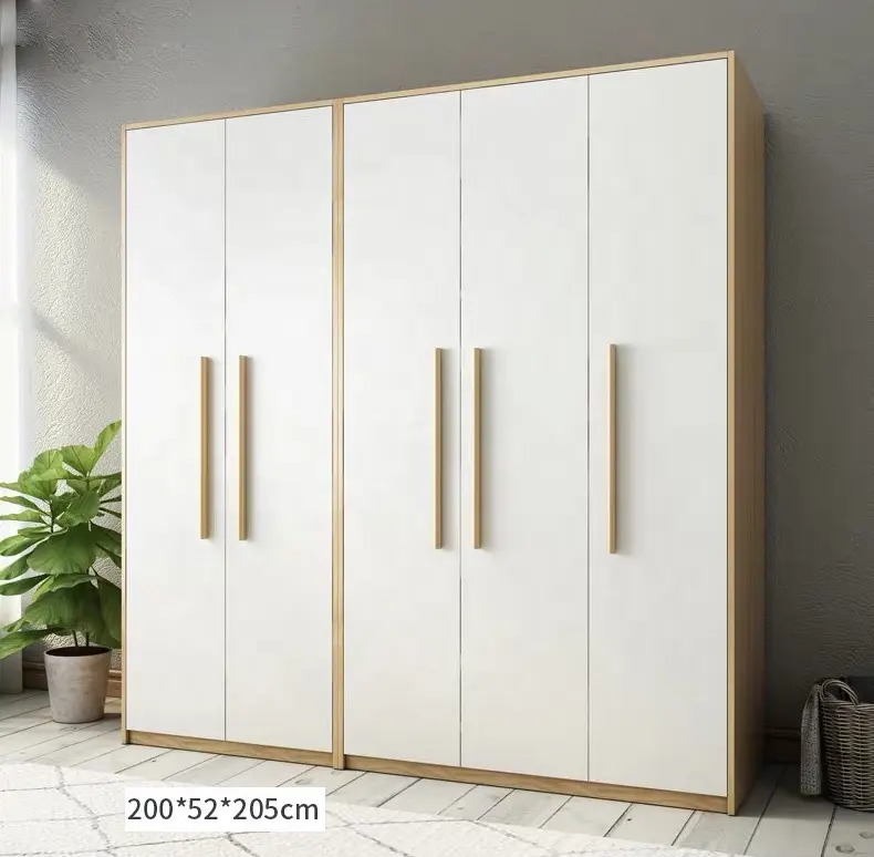2022 modern wooden bedroom wardrobe customized with 3 sliding doors
