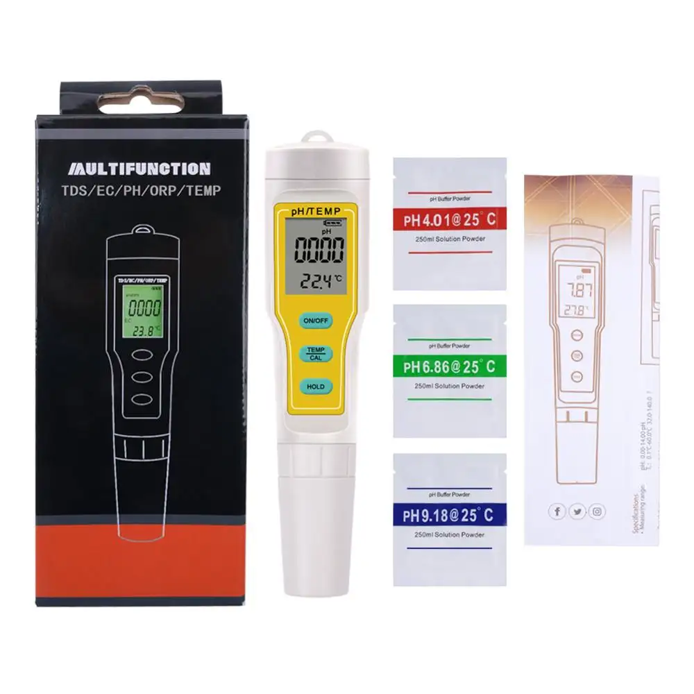 PH mètre numérique LCD à correction automatique pour aquarium, piscine, eau, vin, analyseur d'urine, PH-3