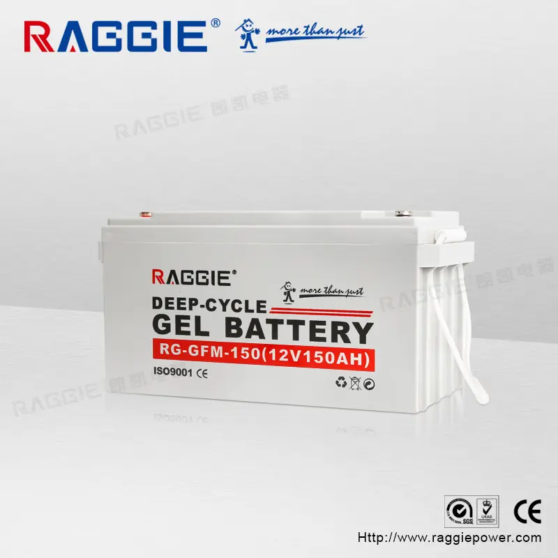 RAGGIE 무료 유지 보수 12V 150AH 젤 배터리 사용 홈 시스템