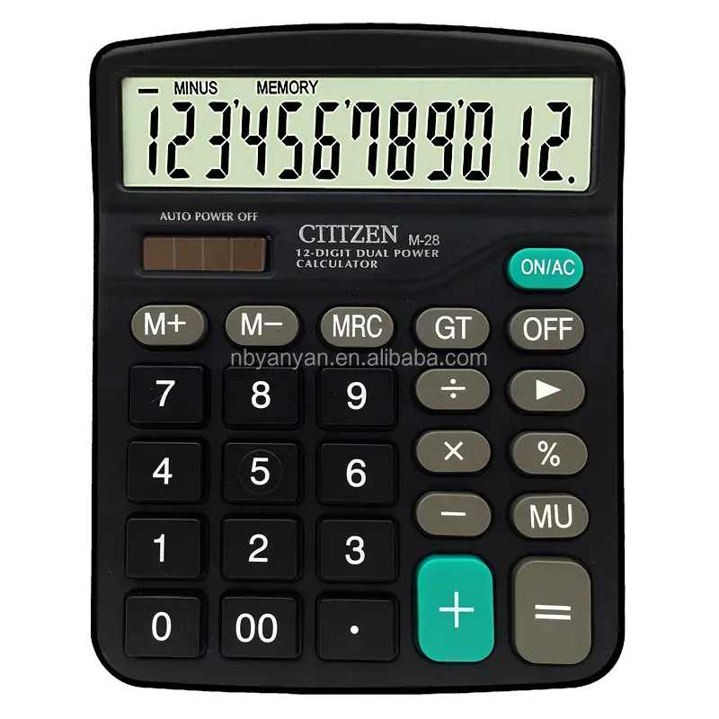 Calculadora Solar 12 dígitos pantalla Dual negro calculadora