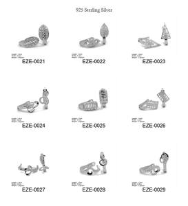 Đồ trang sức mỹ Bông tai Hoop cổ điển bông tai nhỏ 925 bạc trang sức sterling bạc Hoop Bông tai vương miện thiết kế - Product Image 6