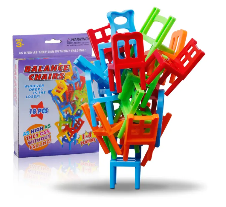 Mini Chair Balance Blocks Toys Plastic Blocks Stacking Chairs Kids Educational Family Game