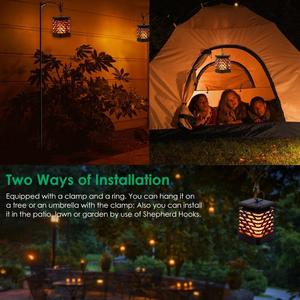 Waterproof Solar Lights Lanterns Sparkling Dancing Fire Outdoor Standing Hanging Solar <strong>Led</strong> Garden Flicker Flame Lights