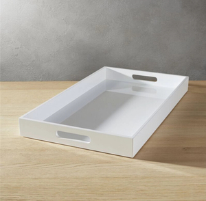 带插入件的定制白色方形亚克力托盘 - Product Image 1
