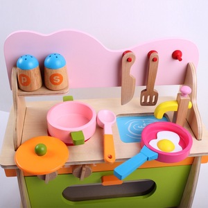 סיטונאי חינוכיים מודיעין diy ילדים קטנים עץ מיני מטבח צעצוע