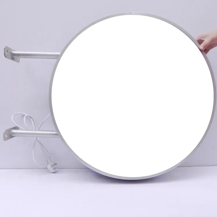 Boîte à lumière double face illuminée par LED personnalisée de 500mm de diamètre formant sous vide en acrylique boîtes à lumière LED rondes pour enseignes publicitaires