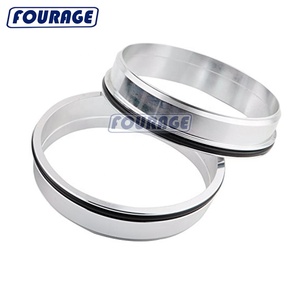Polished Aluminum O Ring Hose Clamps Turbo Pegasus Wiggen Clamshell 2&quot; 2.5&quot; 3&quot; <strong>3.5</strong>&quot;4&quot;inch <strong>Coupling</strong> Intercooler Pipe Flange Clamp