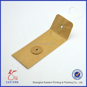 定制印刷牛皮纸信封包装，带纽扣和串封口 - Product Image 4