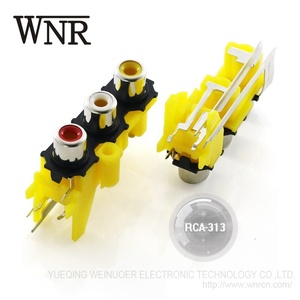 便宜的厂家直销 WNRE 3 插座 <span class=keywords><strong>rca</strong></span> 连接器 6 针 <span class=keywords><strong>RCA</strong></span> 插孔用于 <span class=keywords><strong>pcb</strong></span> 安装