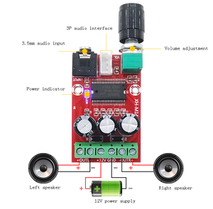 Taidacent-placa amplificadora de potencia de Audio Digital, XH-M145, tono cálido, 12V de salida, 12W x 2 2,0, amplificador estéreo Clase D - Product Image 6