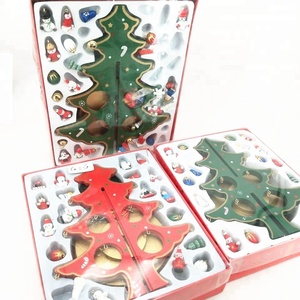 2020ホット販売DIY木製赤いクリスマスツリーオルゴールギフト用