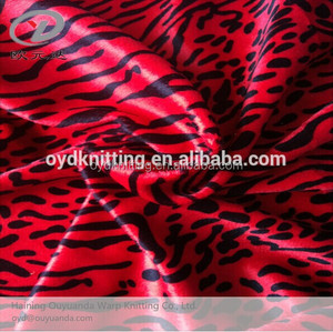אופנה דפוס נמר אדום velboa בד טקסטיל לבית בד קטיפה 